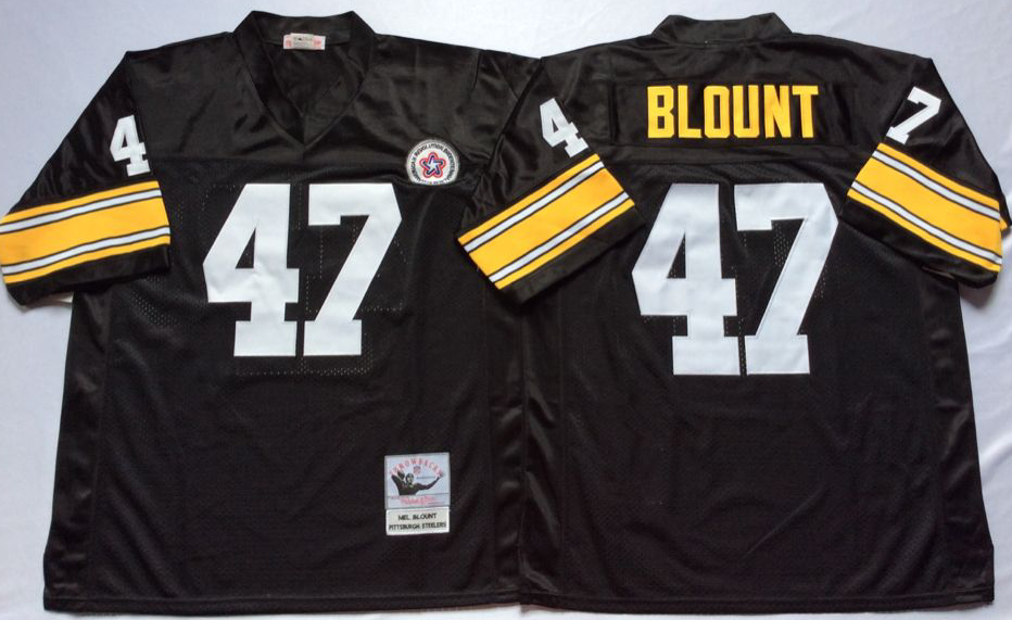 Men NFL Pittsburgh Steelers 47 Blount black Mitchell Ness jerseys